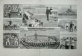 Old Antique Print 1892 Naval Manoeuvres Torpedo Net Drill Anson Ship Men 19th
