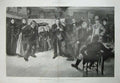 Original Old Antique Print 1894 Rainey Fine Art Christmas Party Music Drinking