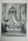 Old Antique Print 1894 Lying-In-State Czar Fortress Cathedral Petersburg 19th