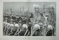 Original Old Antique Print 1894 Funeral Procession Hearse Siers Guards Horses