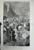 Old Antique Print 1894 Christening Infant Baby Duke York White Lodge Art 19th
