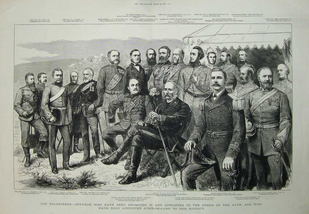 Old Antique Print 1881 Volunteer Ta Officers Inman Potter War Matheson 19th