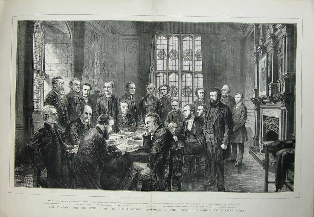 Original Old Antique Print 1871 Westminster Abbey Jerusalem Chamber Testament