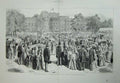 Original Old Antique Print Queen'S Garden Party Buckingham Palace London 1887