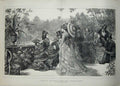 Old Antique Print Her Majesty Queen Garden Party Buckingham Palace 1871 19th