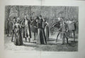Old Antique Print 1889 Military Steeplechases Sandown Park Horses Sport 19th