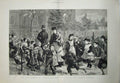 Old Antique Print 1883 Children Playing Temple Gardens London Policeman 19th
