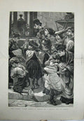 Old Antique Print London Water Supply 1881 Children Staniland Fine Art 19th