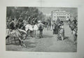 Original Old Antique Print 1887 Rotten Row Horses People Waiting Princess Art