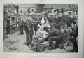 Original Old Antique Print British Sailors Victory Ship War Anniversary Nelson