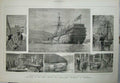 Old Antique Print 1877 Prince'S Training Ship Britannia Dartmouth Navy 19th
