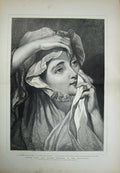 Original Old Antique Print 1878 National Gallery Art Beautiful Woman Lady 19th