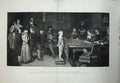 Old Antique Print 1885 Walker Art Gallery Liverpool Little Boy Men Table 19th