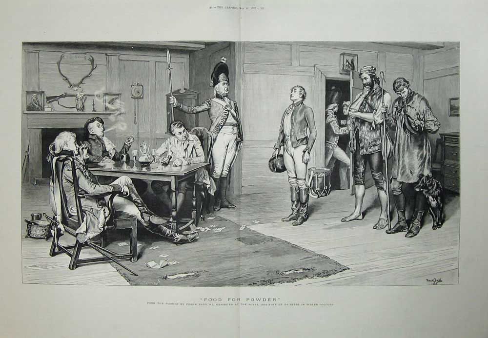 Original Old Antique Print 1887 Dadd Fine Art Siers Shepherd Man Dog Table