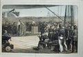 Original Old Antique Print 1872 Sunday Morning Service War Ship Navy Sailors