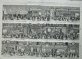 Old Antique Print 1852 Great Exhibition Model Leather Railway Carriages 19th