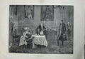Original Old Antique Print 1893 Messenger War Man Woman Table Dinner Paintings
