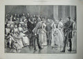 Original Old Antique Print State Ball Buckingham Palace 1889 Dancing Man Women