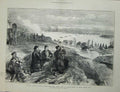 Old Antique Print 1877 War Cossacks Braila Danube Russian Battery Sier 19th