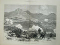 Original Old Antique Print War 1877 Turks Attacking Russian Siers Shipka Pass