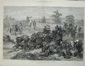 Original Old Antique Print 1877 War Turkish Siers Guns Weapons Horses 19th