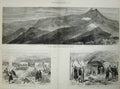 Original Old Antique Print 1878 War Turkish Russian Siers Kamarli Redoubt Army