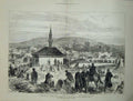 Old Antique Print 1878 Town Plevna Lovatz Palace Ghazi Konak Redoubt War 19th