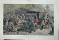 Original Old Antique Print 1890 Horse Carriage Accident Transport John Carlton