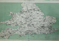 Old Antique Print 1888 Map War Defences Bird'S Eye View Forts Batteries 19th