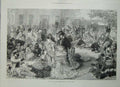 Old Antique Print 1872 Ascot Horse Races Grand Stand People Picnic Sport 19th