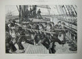 Antique Old Print 1888 Training Ship Mercury Ryde Bluejackets Sailors Art 19th