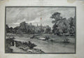 Old Antique Print 1890 School England Eton College Garden Lake Trees Art 19th