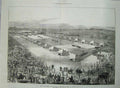 Original Old Antique Print Encampment Star India Calcutta 1876 Siers Tents