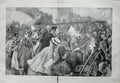 Old Antique Print Holiday Season 1900 London Railway Terminus Train Art 20th