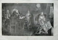 Original Old Antique Print 1900 Sherie Fine Art Men Card Table Game Lady Woman