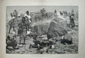 Original Old Antique Print 1884 Soudan Expedition Pool Desert Siers Art Camel