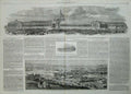 Old Antique Print 1862 Paris Exhibition Building France Harbour Dunedin 19th
