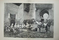 Old Antique Print 1884 Moorish Criminal Trial Court Horses Men Moragas 19th