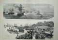 Original Old Antique Print 1882 War Egypt Ships Ironclads Said Siers Ismailia