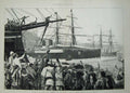 Old Antique Print 1882 War Egypt Orient Steam Ship Scots Port Said Suez 19th