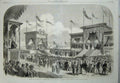 Original Old Antique Print 1869 Suez Canal Port Said Blessing Imperial Royal