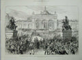 Old Antique Print 1876 America President Grant Memorial Hall Monuments 19th