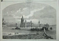 Old Antique Print Victoria Hospital Netley Southampton 1859 Architecture 19th