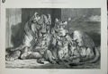 Old Antique Print 1881 Fine Art Carter Lioness Cubs Lions Wild Animals 19th