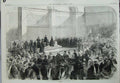 Original Old Antique Print 1870 Queen Opening New Building University London