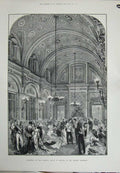 Old Antique Print 1878 Reception Foreign Office Queen'S Birthday People 19th