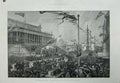 Old Antique Print Queen Liverpool 1886 St George'S Hall Procession Coach 19th