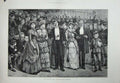 Antique Old Print 1885 Hopkins Fine Art Inventions Exhibition People Sing 19th