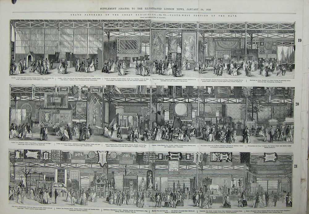 Antique Old Print 1852 Great Exhibition Model Morocco Carriages Jewellery 19th