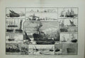 Old Antique Print River Thames London 1882 Clements Billingsgate Boats 19th